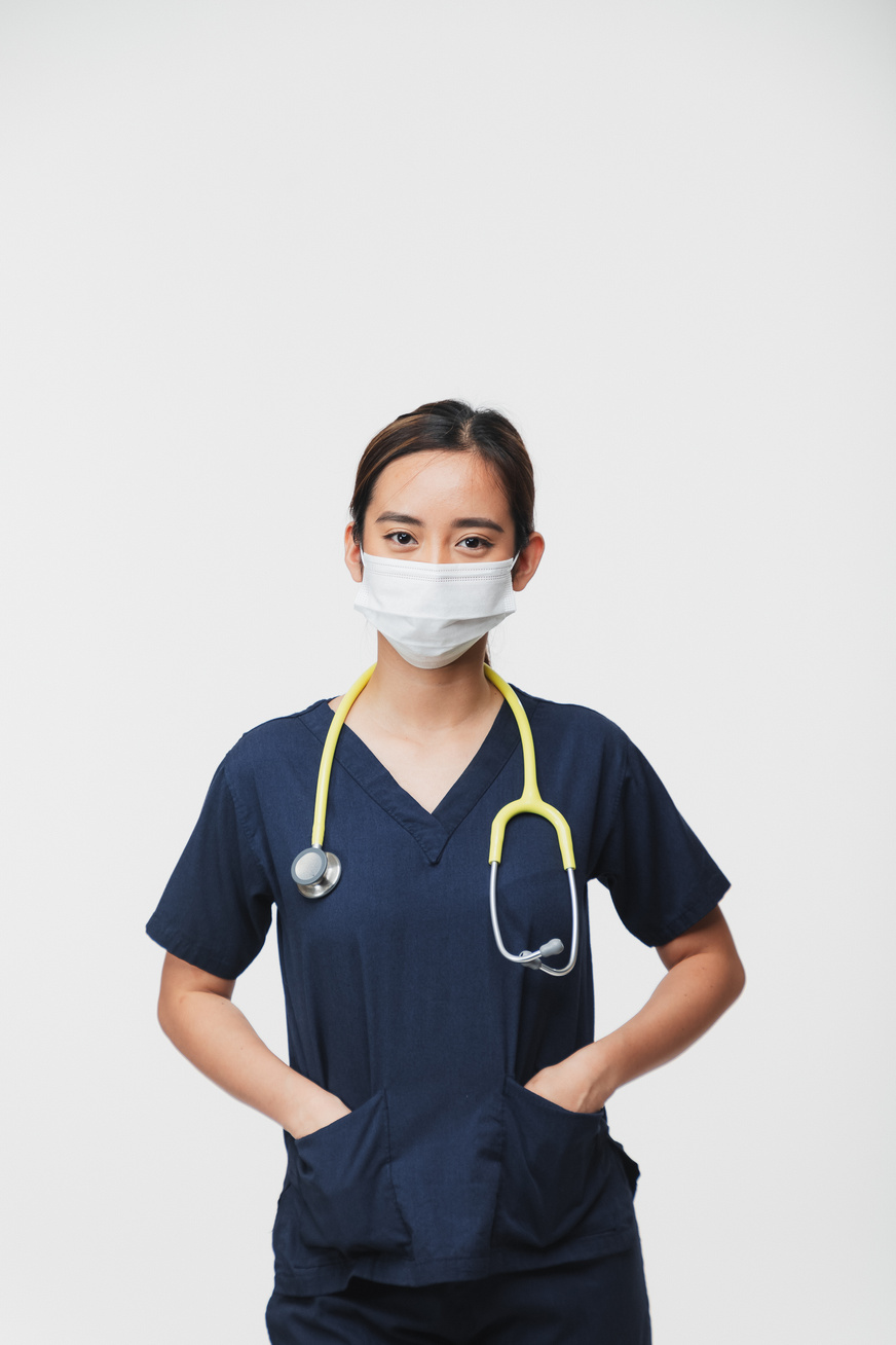 Female Doctor in Scrub Suit with Stethoscope
